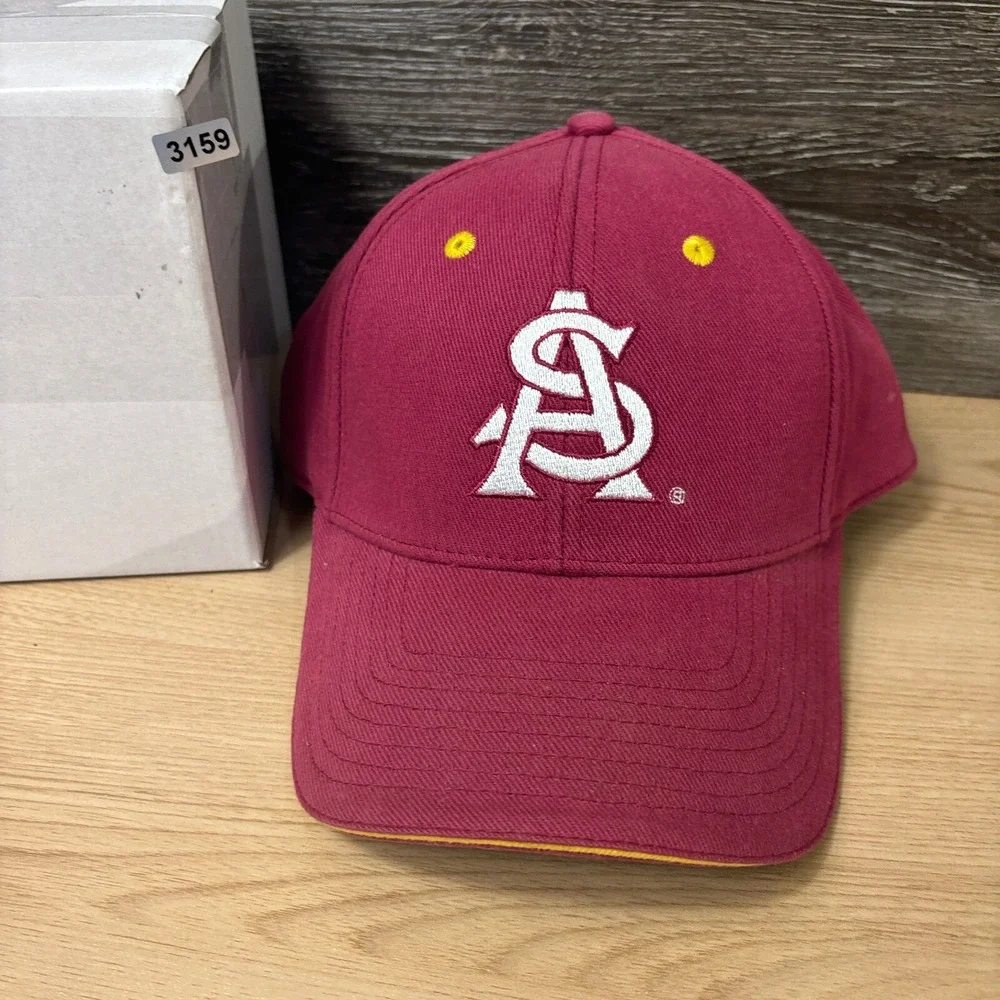 Arizona State Sun Devils Hat Cap Strap Back Maroon Adjustable‎ NCAA